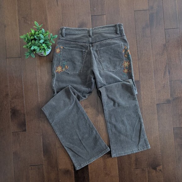 MARLBORO FLOWER DETAIL VINTAGE LOW RISE CORDUROY PANTS - Picture 4 of 4